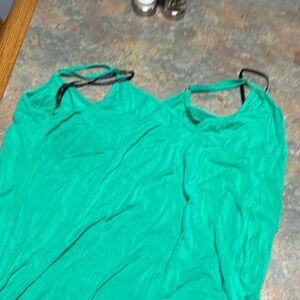 Green maxi slip dress